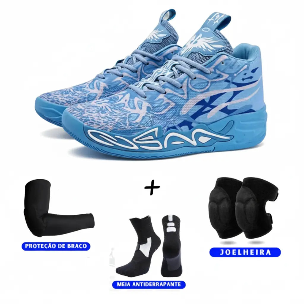 KIT Tênis de Vôlei Impact Blaze + Joelheira + Meia + Manguito