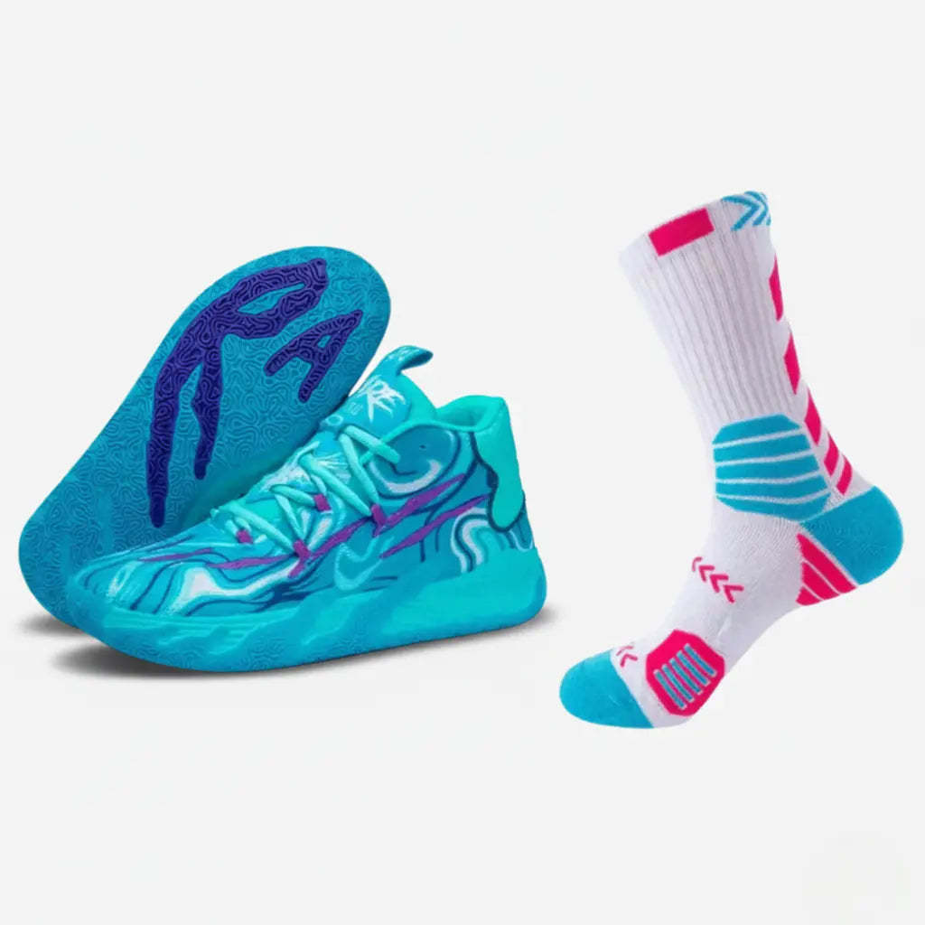 BF - Tênis de Vôlei e Basquete AeroDunk Original + Meias de Brinde-Azul Bebê