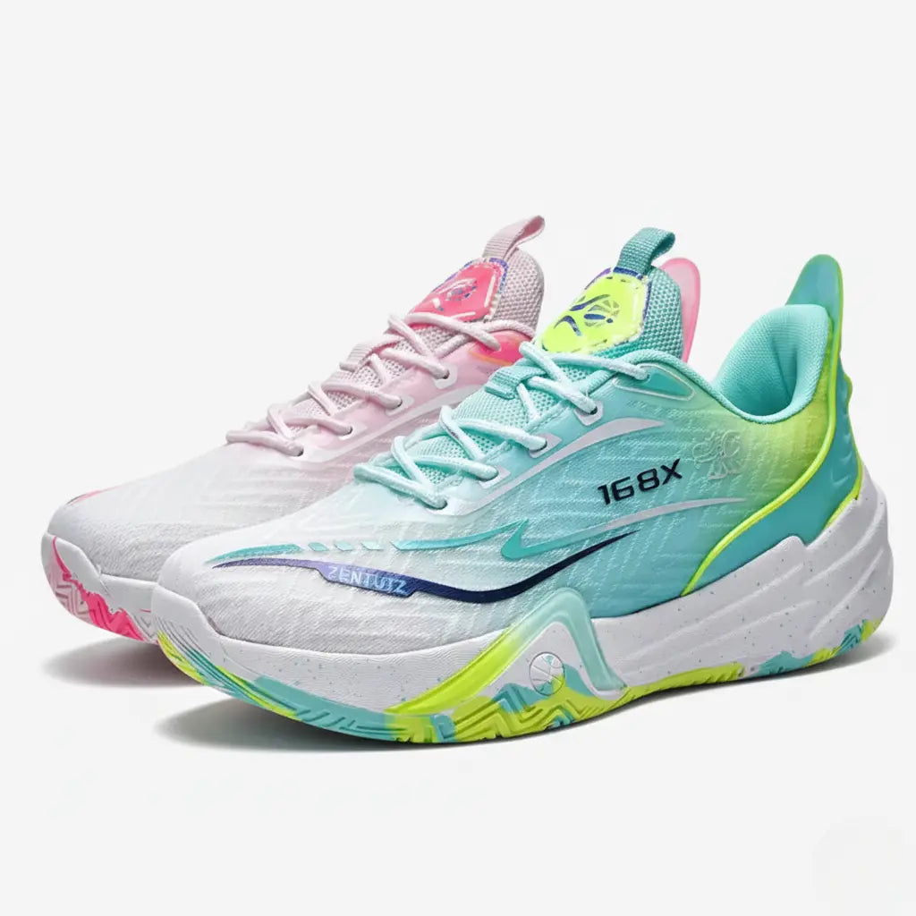 KIT Tênis de Vôlei Flex 168X + Joelheira de Brinde-Verde/Rosa