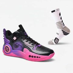BF - Tênis De Vôlei e Basquete SprintFlow  + Meias de Brinde - Preto/Rosa