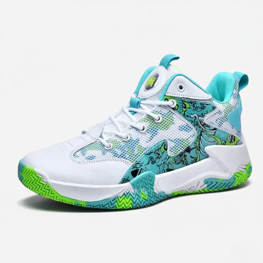 Tênis de Vôlei Feminino Grafite 3.0 | Respirável e Antiderrapante-Branco/Verde