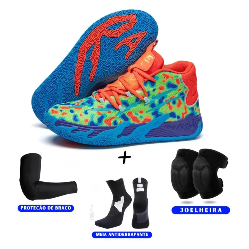 KIT Tênis de Vôlei AeroDunk + Joelheira + Meia + Manguito