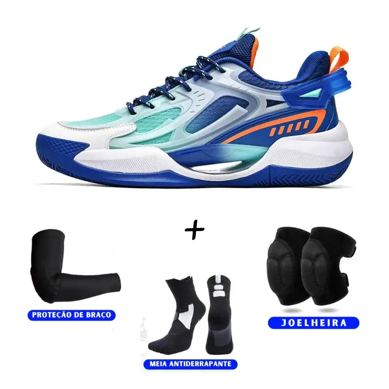 KIT Tênis de Vôlei PowerGrip  + Joelheira + Meia + Manguito