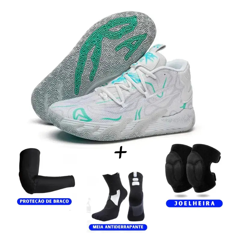 KIT Tênis de Vôlei AeroDunk + Joelheira + Meia + Manguito