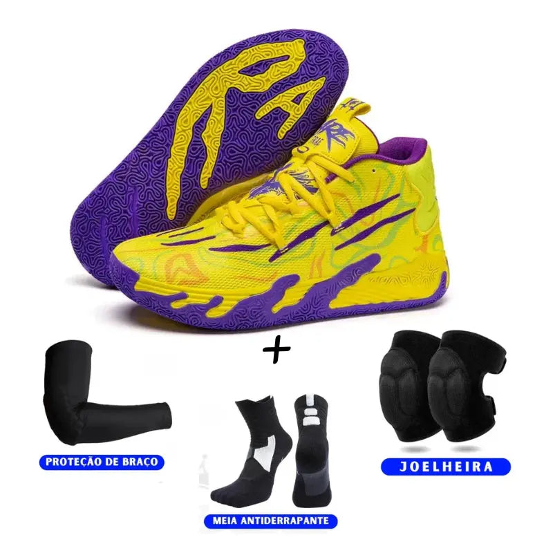 KIT Tênis de Vôlei AeroDunk + Joelheira + Meia + Manguito