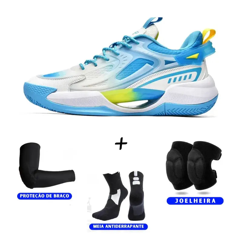 KIT Tênis de Vôlei PowerGrip  + Joelheira + Meia + Manguito