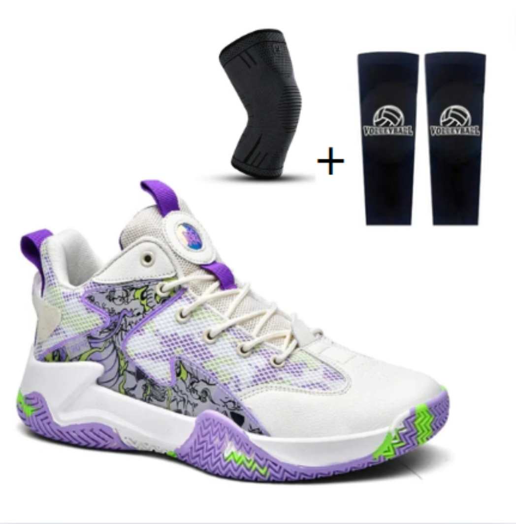 Kit Trio Set: Tênis de Basquete + Manguito + Joelheira