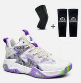 Kit Trio Set: Tênis de Vôlei e Basquete + Manguito + Joelheira — Roxo #Cor_Roxo