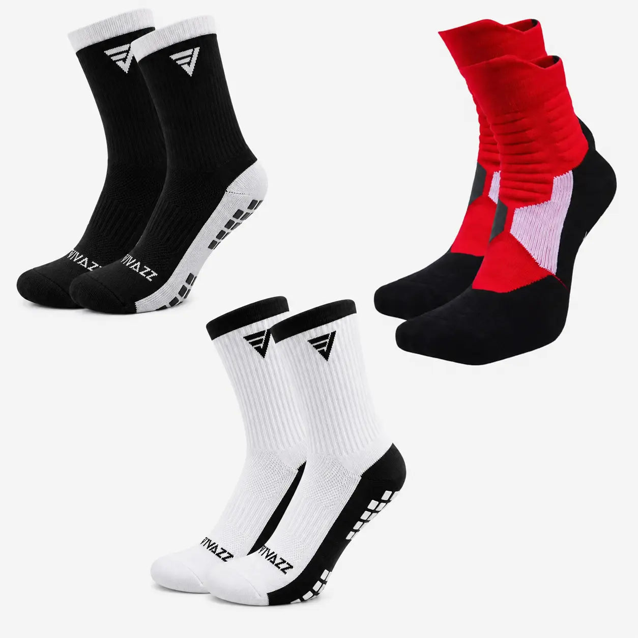 Kit 3 Pares de Meias de Esportes Profissional Cano Médio | Vivazz