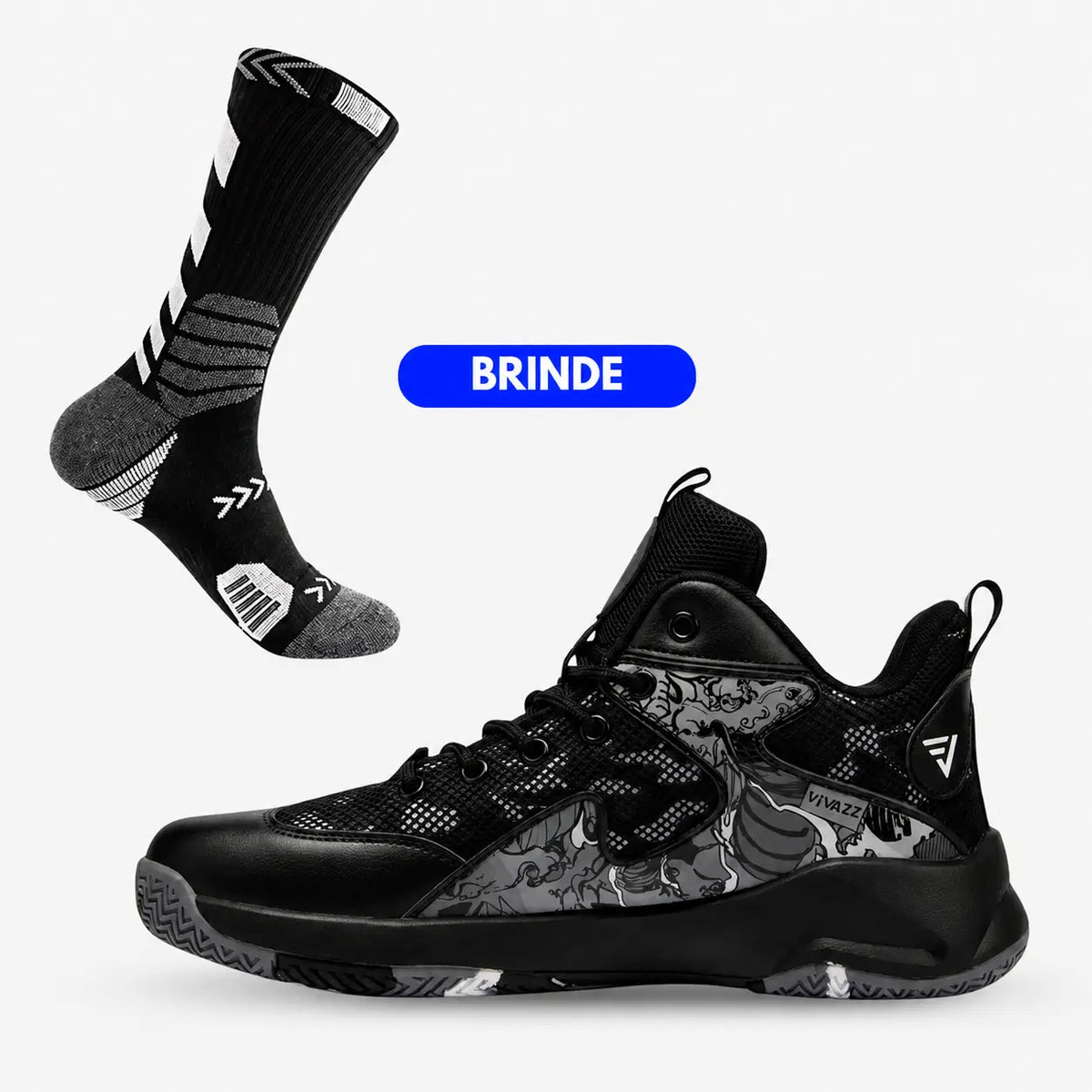 K2 BACKUP82 ＋ ディアミールFREERIDE KIT Tênis de Vôlei All Black Grafite + Meias Grátis