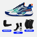 KIT Tênis de Vôlei PowerGrip  + Joelheira + Meia + Manguito - Azul Escuro