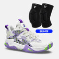 Kit Foam: Tênis de Vôlei Grafite 3.0 + Joelheira com Espuma - Branco/Roxo