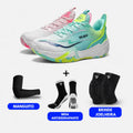 KIT Tênis de Vôlei Flex 168X + Joelheira + Meia + Manguito C1L4 QM - Verde/Rosa