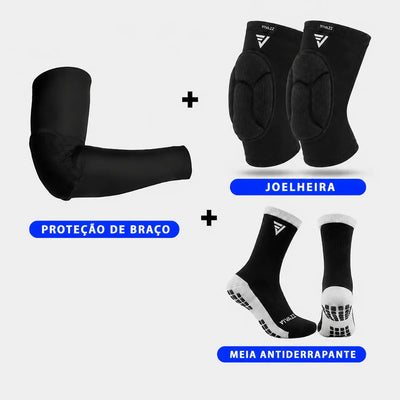 Kit Completo para Vôlei: Manguito + Meia + Joelheira