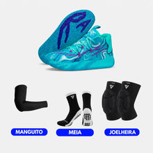 KIT Tênis de Vôlei e Basquete AeroDunk + Joelheira + Meia + Manguito - SALE24H