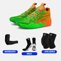 KIT Tênis de Vôlei Impact Blaze + Joelheira + Meia + Manguito QM - Laranja/Verde