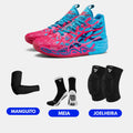 KIT Tênis de Vôlei Impact Blaze + Joelheira + Meia + Manguito QM - Azul/Vermelho