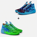 Kit 2 Pares de Tênis - Vôlei e Basquete Impact Blaze | Design Moderno - Azul/Verde