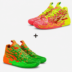 Kit 2 Pares de Tênis - Vôlei e Basquete Impact Blaze | Design Moderno - Amarelo/Laranja