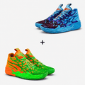 Kit 2 Pares de Tênis - Vôlei e Basquete Impact Blaze | Design Moderno - Azul/Laranja