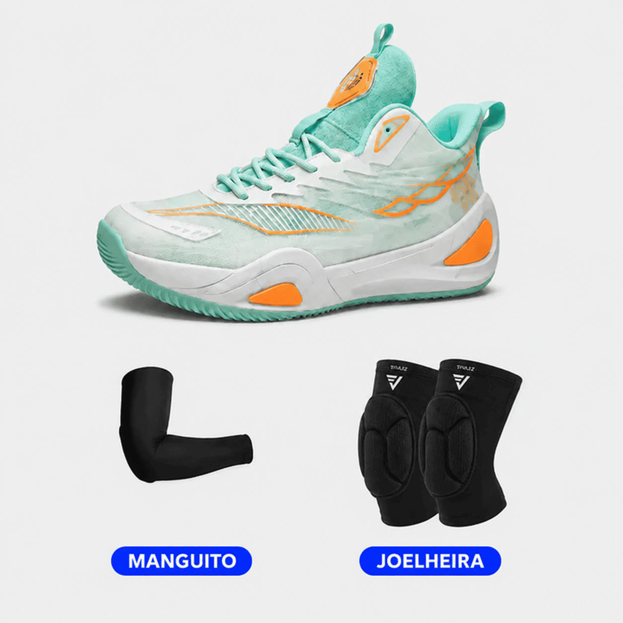 KIT Tênis de Vôlei e Basquete DunkX - Manguito + Joelheira | Respirável