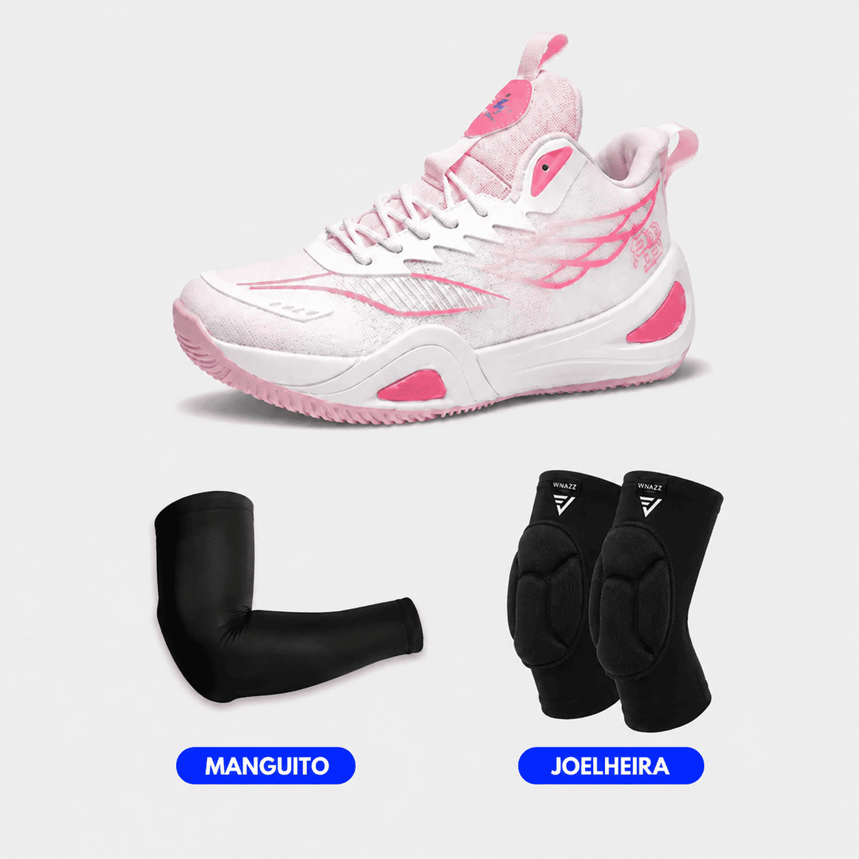 KIT Tênis de Vôlei e Basquete DunkX - Manguito + Joelheira | Respirável