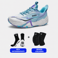 KIT Tênis de Vôlei e Basquete Flex 168X - Joelheira + Meia Antiderrapante - Azul Claro