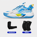 KIT Tênis de Vôlei e Basquete PowerGrip + Joelheira + Manguito - Azul