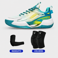 KIT Tênis de Vôlei e Basquete PowerGrip + Joelheira + Manguito - Verde