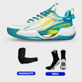KIT Tênis de Vôlei e Basquete PowerGrip + Meia Antiderrapante + Manguito - Verde