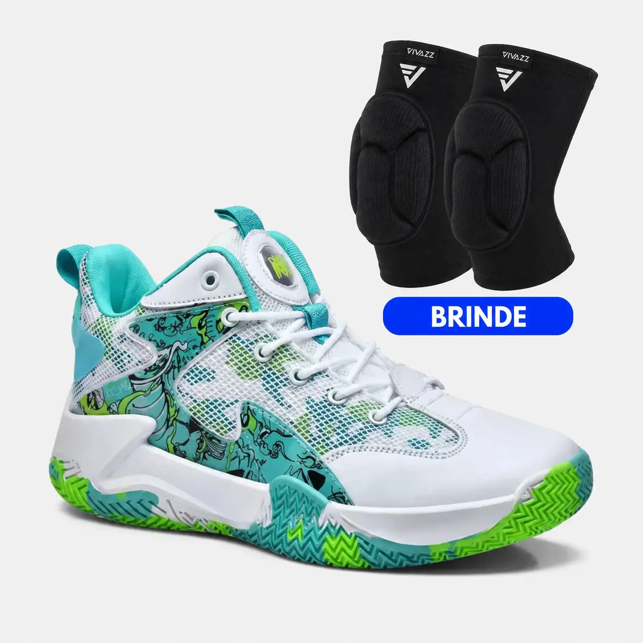 Kit Foam: Tênis de Vôlei Grafite 3.0 + Joelheira com Espuma - SV15