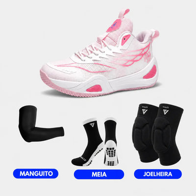 KIT Tênis de Vôlei DunkX - Antiderrapante + Joelheira + Meia + Manguito - SV15