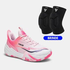 KIT Tênis de Vôlei Flex 168X + Joelheira de Brinde - Rosa