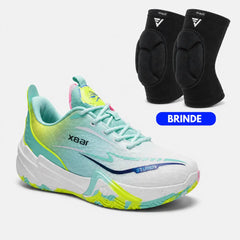 KIT Tênis de Vôlei Flex 168X + Joelheira de Brinde - Verde