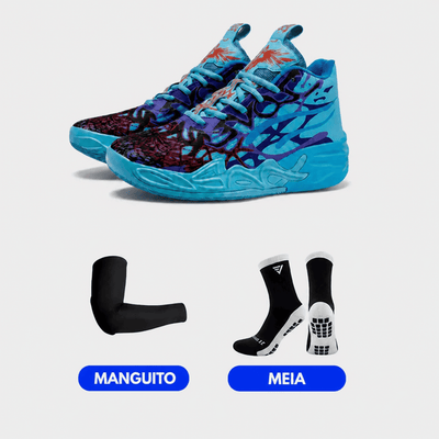 KIT Tênis de Vôlei e Basquete Impact Blaze + Manguito + Meia Antiderrapante