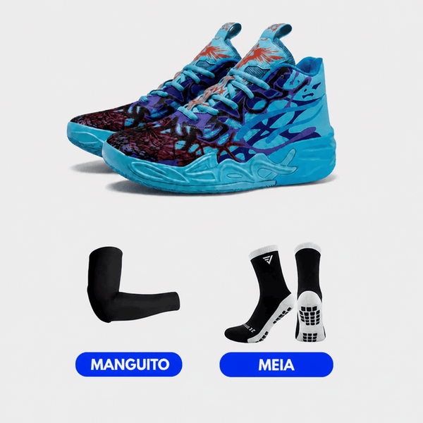 KIT Tênis de Vôlei e Basquete Impact Blaze + Manguito + Meia Antiderrapante