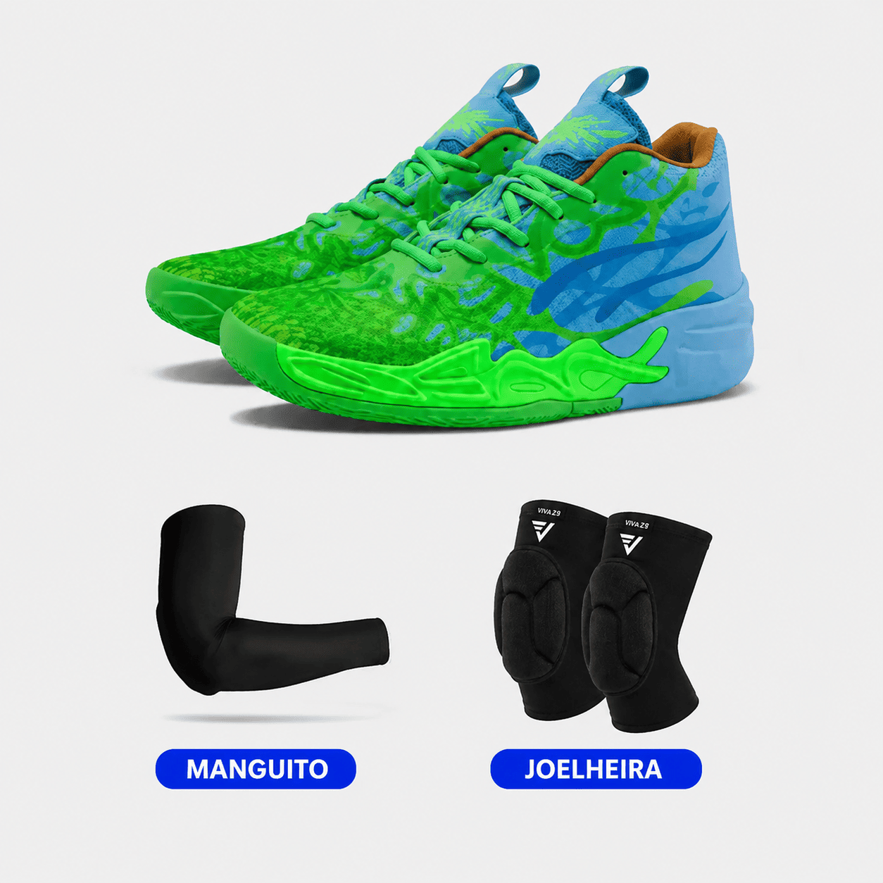 KIT Tênis de Vôlei e Basquete  Impact Blaze + Manguito + Joelheira