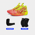 KIT Tênis de Vôlei e Basquete  Impact Blaze + Manguito + Joelheira - Vermelho/Amarelo