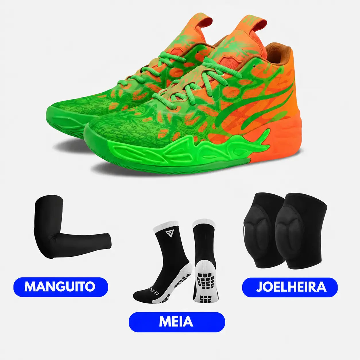 KIT Tênis de Vôlei Impact Blaze + Joelheira + Meia + Manguito