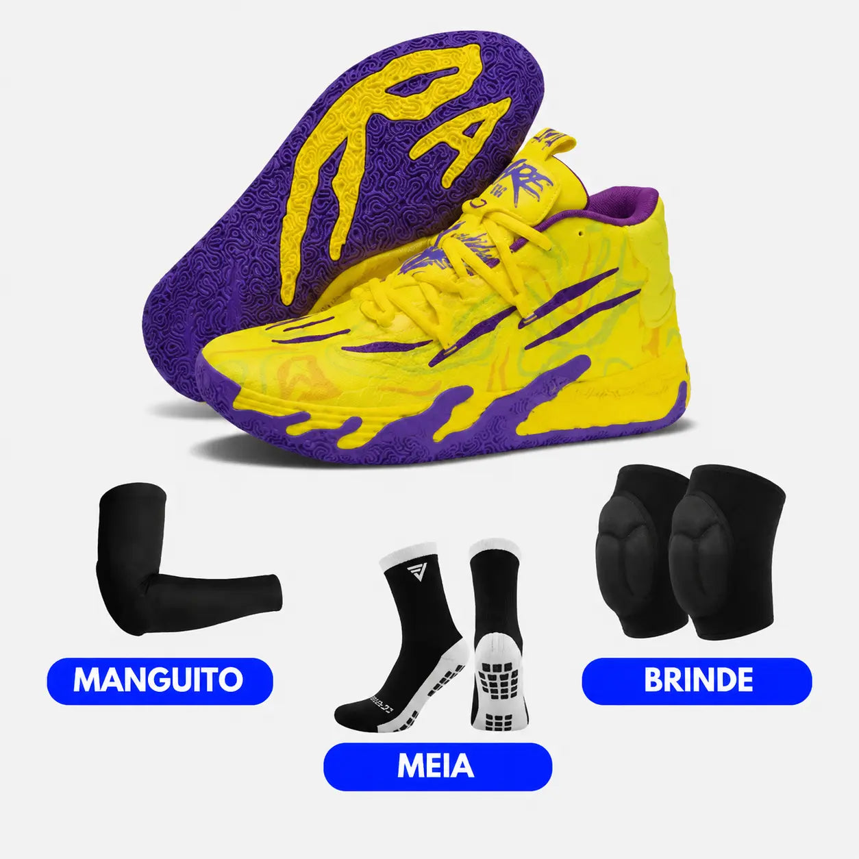 KIT Tênis de Vôlei AeroDunk + Joelheira + Meia + Manguito