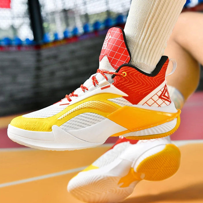 Tênis de Basquete e Vôlei Bounce Pro | Amortecimento Duplo e Grip Antiderrapante- Amarelo