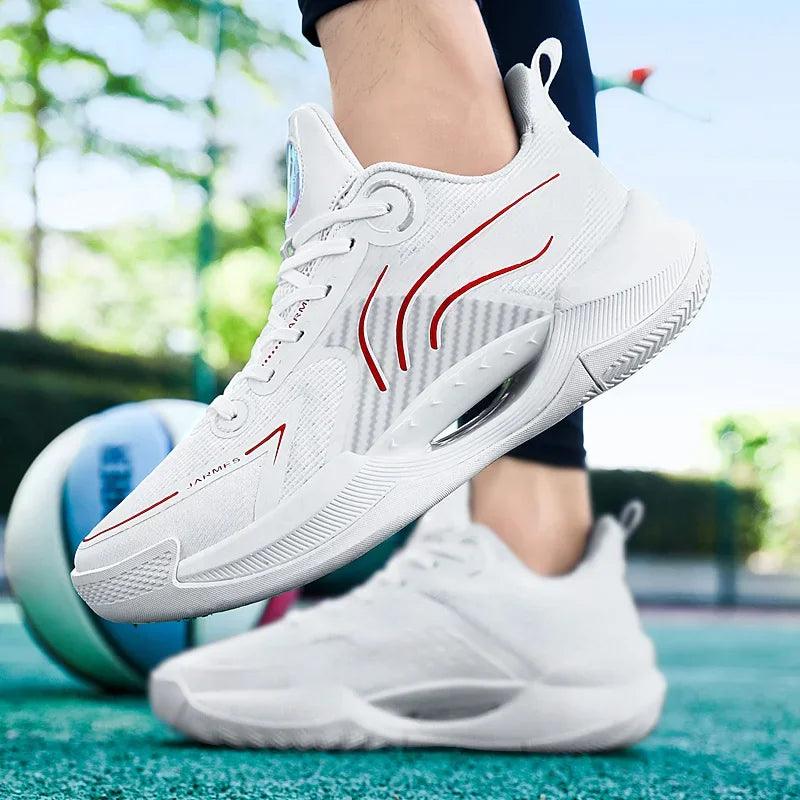 Tênis de Basquete SpeedRush  | Respirável e Alto Impacto-Branco