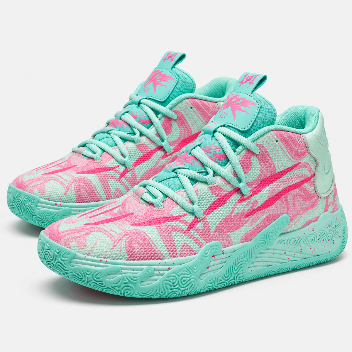 AeroDunk - Verde/Rosa - 02-par-frontal #cor_Verde/Rosa