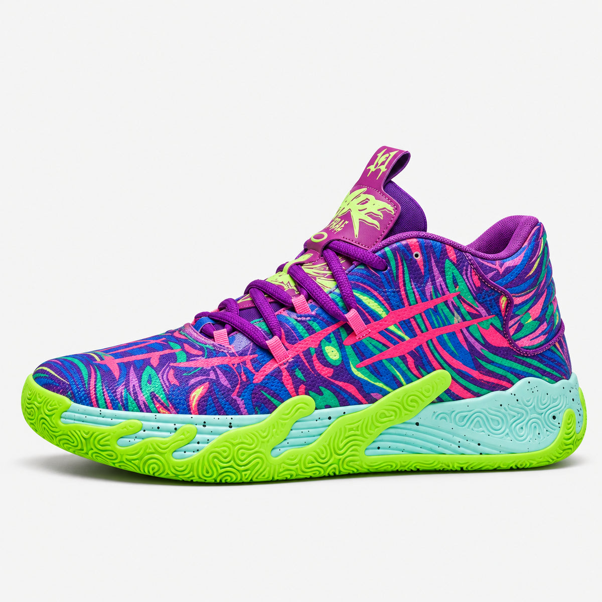 AeroDunk - Roxo/Verde - 01-lateral #cor_Roxo/Verde