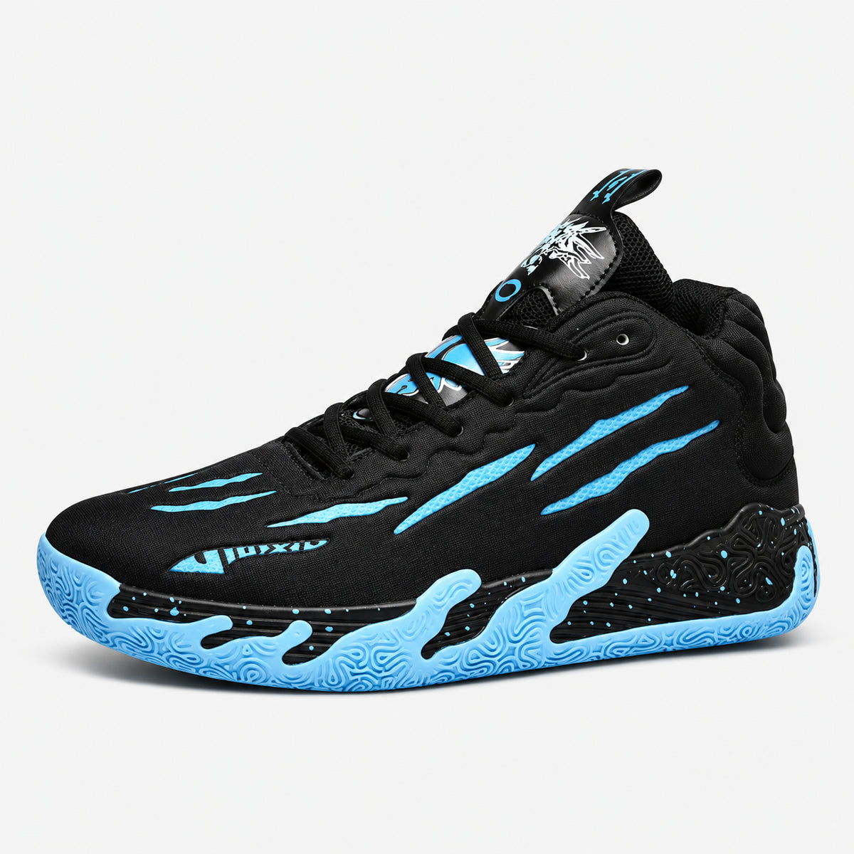 AeroFlex — Preto/Azul — lateral externa #Cor_Preto/Azul