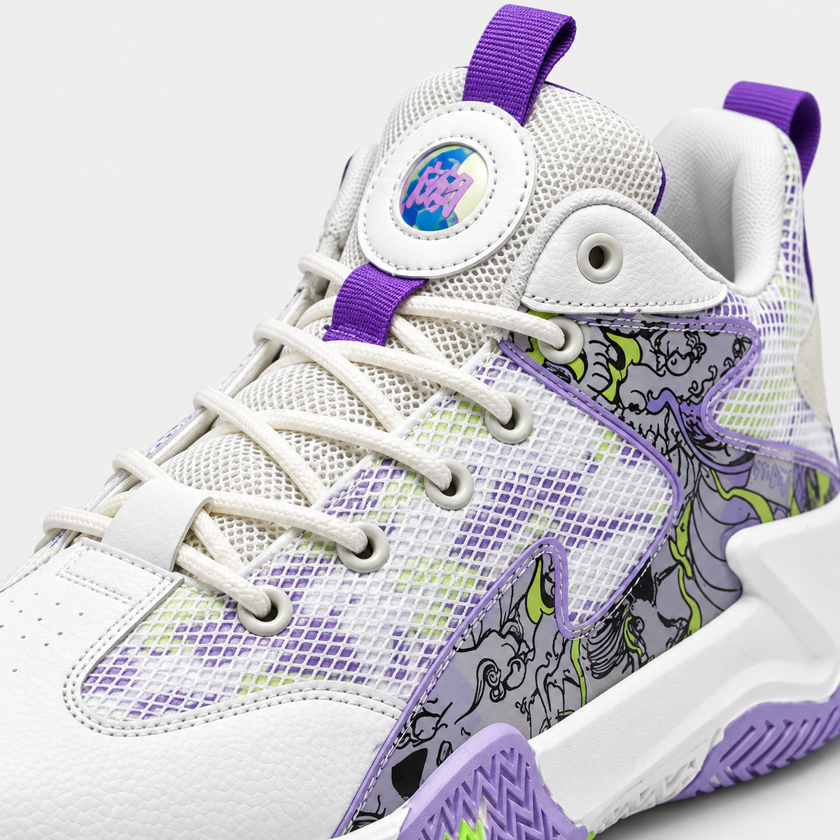 Aesthetic Grafite 3.0 — Branco/Roxo — detalhe lingua #Cor_Branco/Roxo