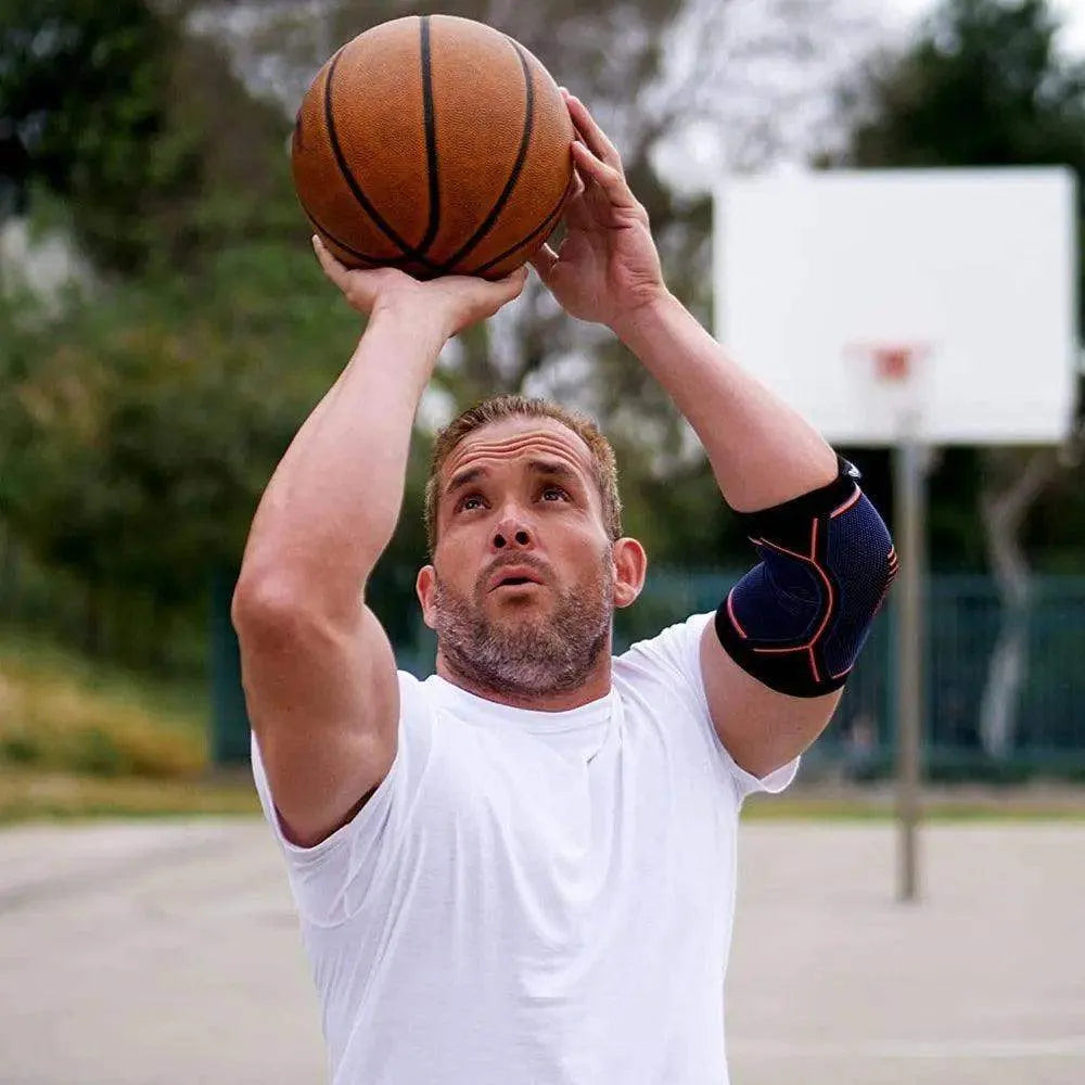 Protetor Articular de Cotovelo para Treinos Intensos de Basquete | Compressão Ajustável e Alta Resistência