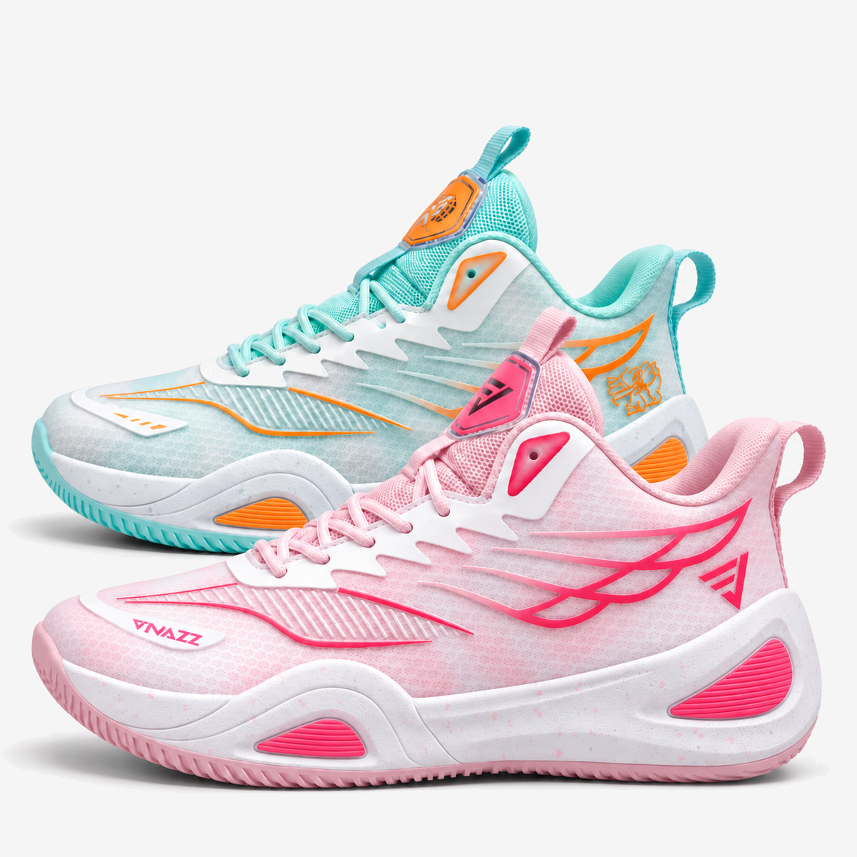 Dunk X — par misto rosa e verde-água — lateral