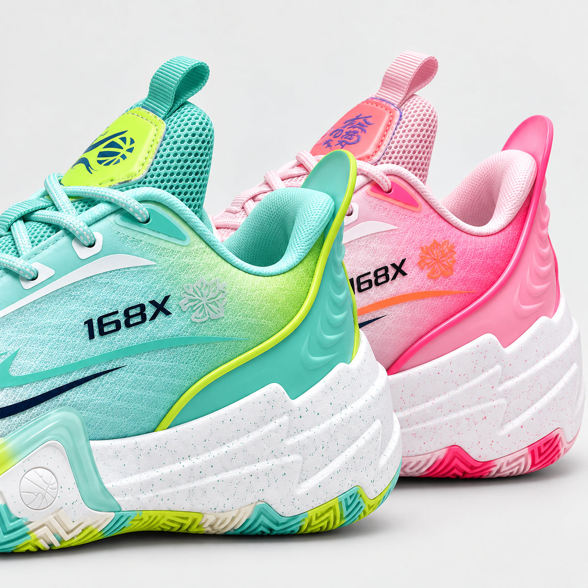 Flex 168X — Verde/Rosa — 07-detalhe-calcanhares #Cor_Verde/Rosa
