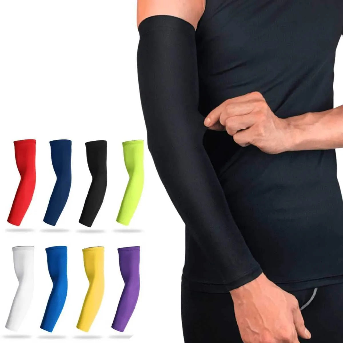 Manguito de Compressão Longo para Basquete | Proteção UV, Ajuste Anatômico e Alta Performance